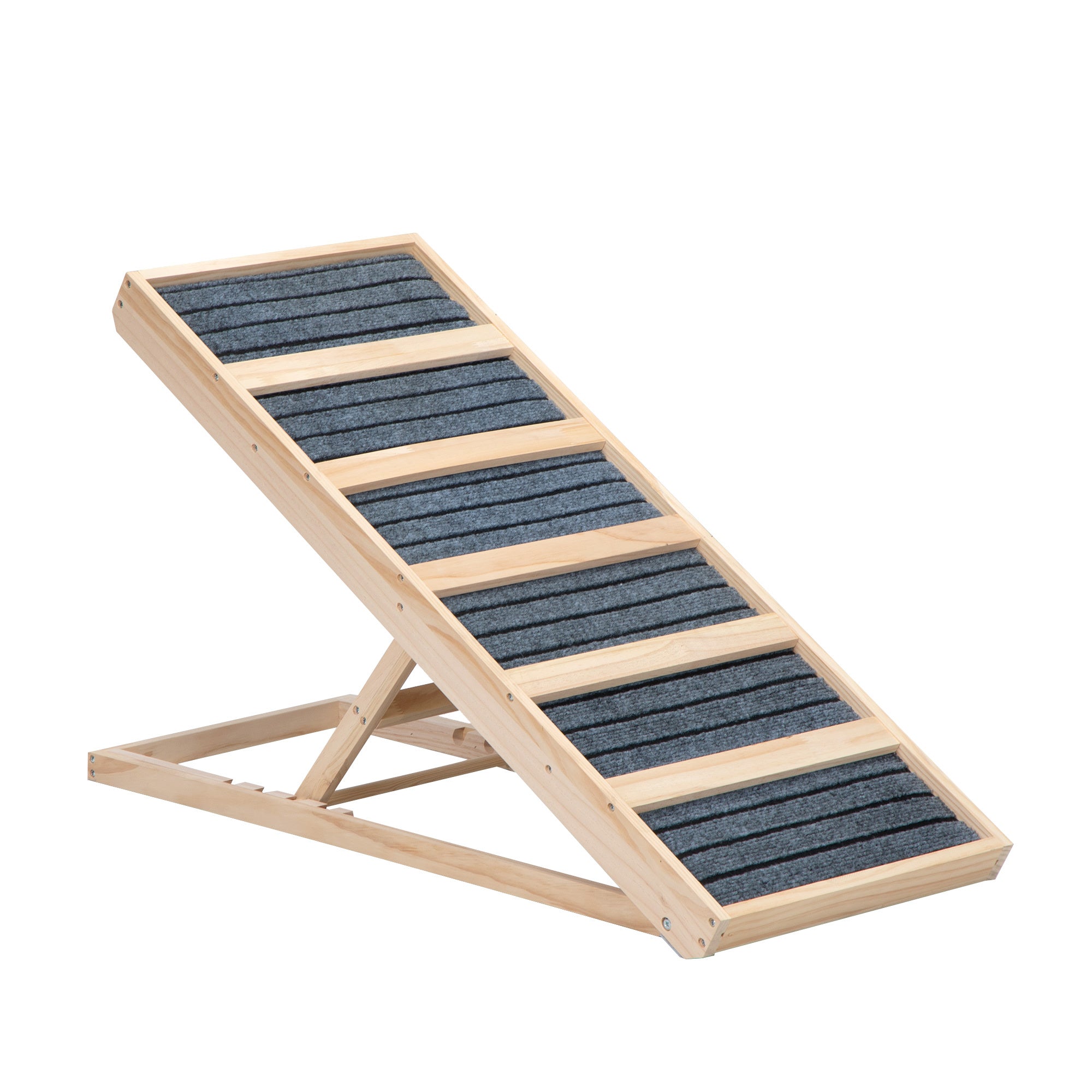 39" Wooden Folding Pet Ramp with Height Adjustment