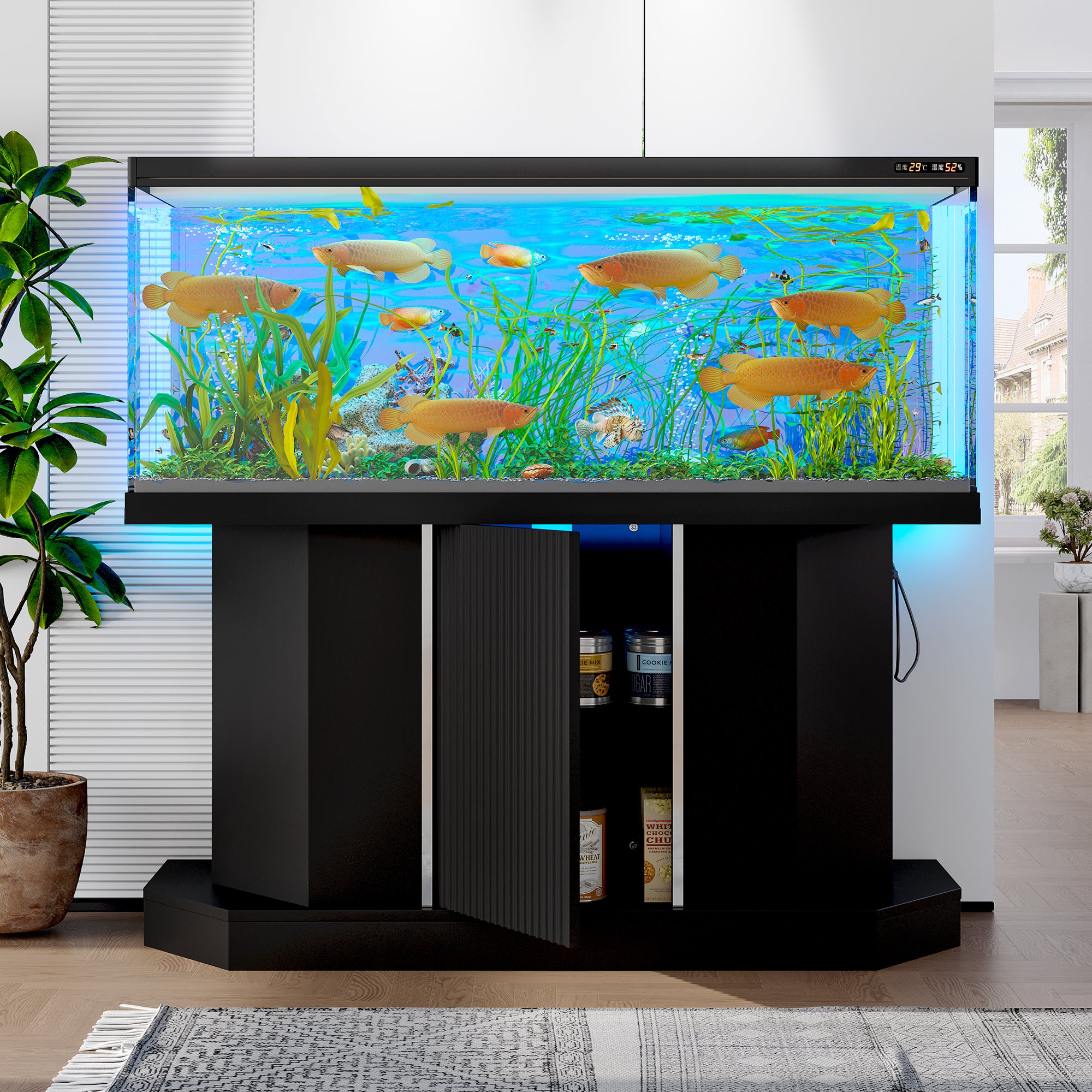 Modern 55-75 Gallon Fish Tank Stand with Power Outlet