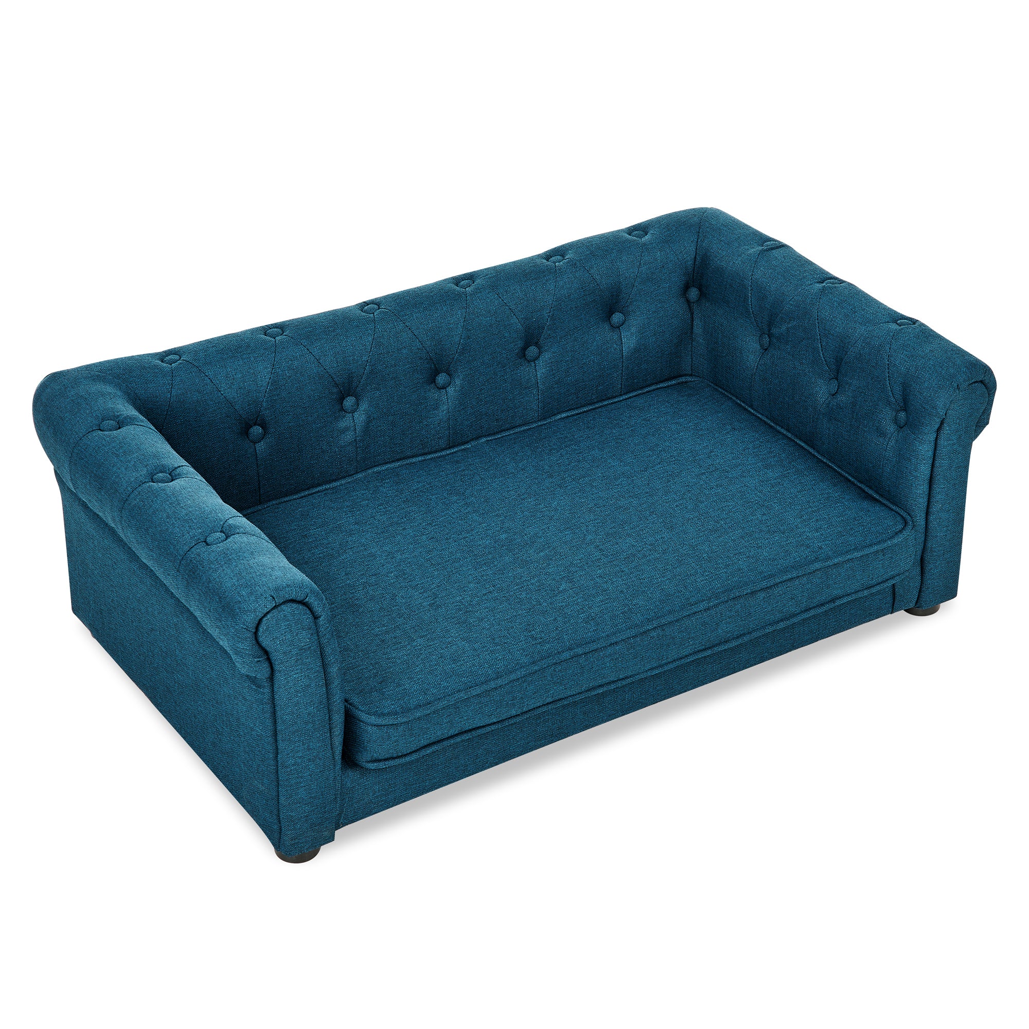Elegant Elevated Dog Sofa Bed, Comfortable Blue Foam 40"x23"