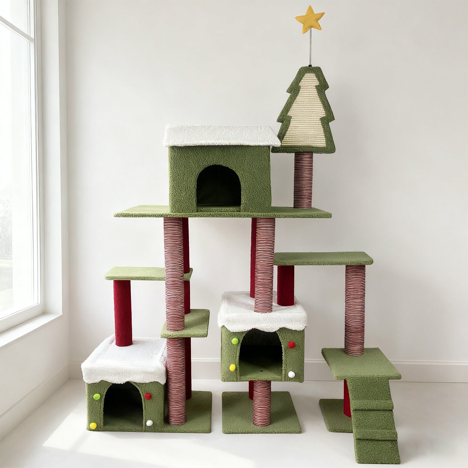 Spacious Christmas Cat Tree Tower for Indoor Cats