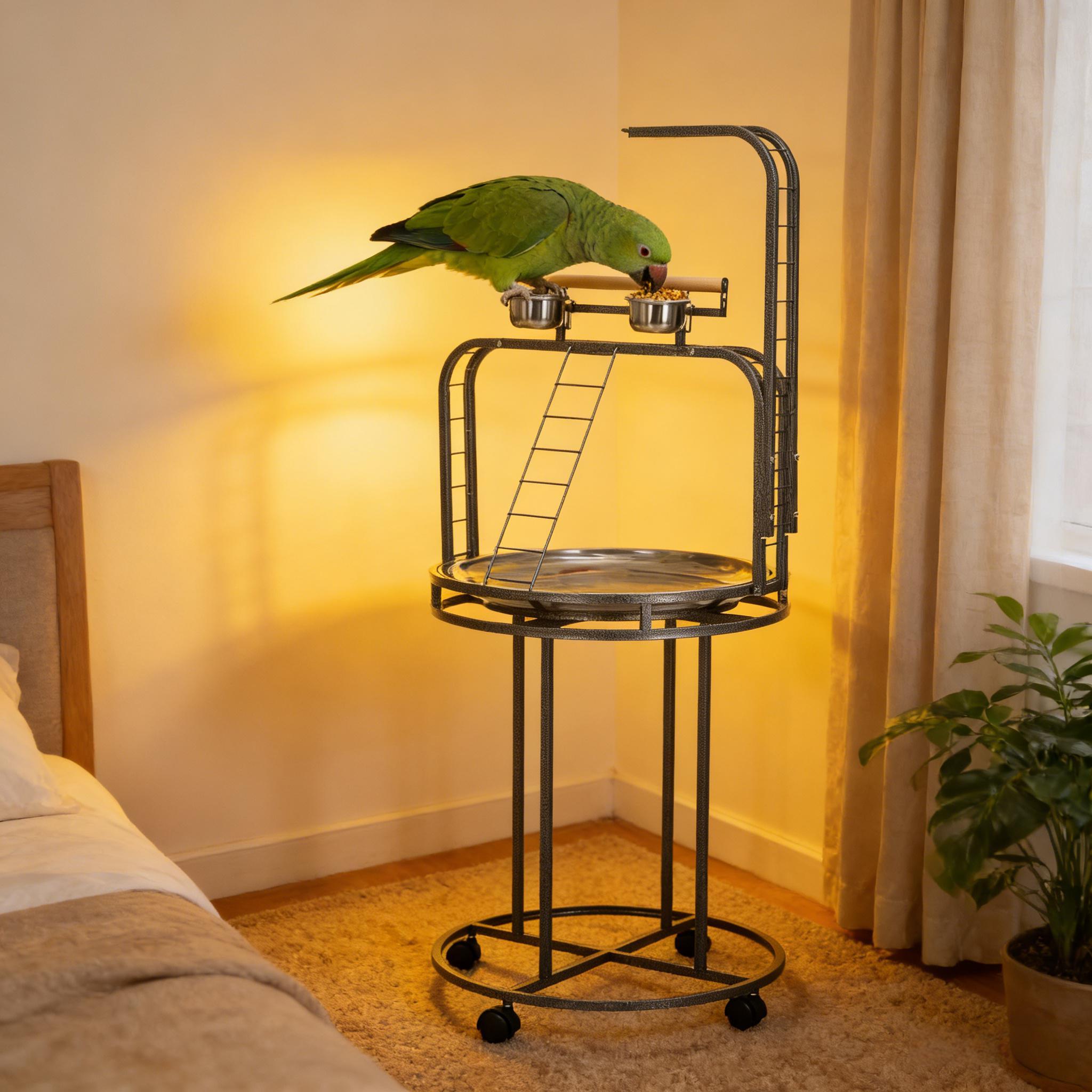 Large Wooden Bird Perch Stand for Parrots