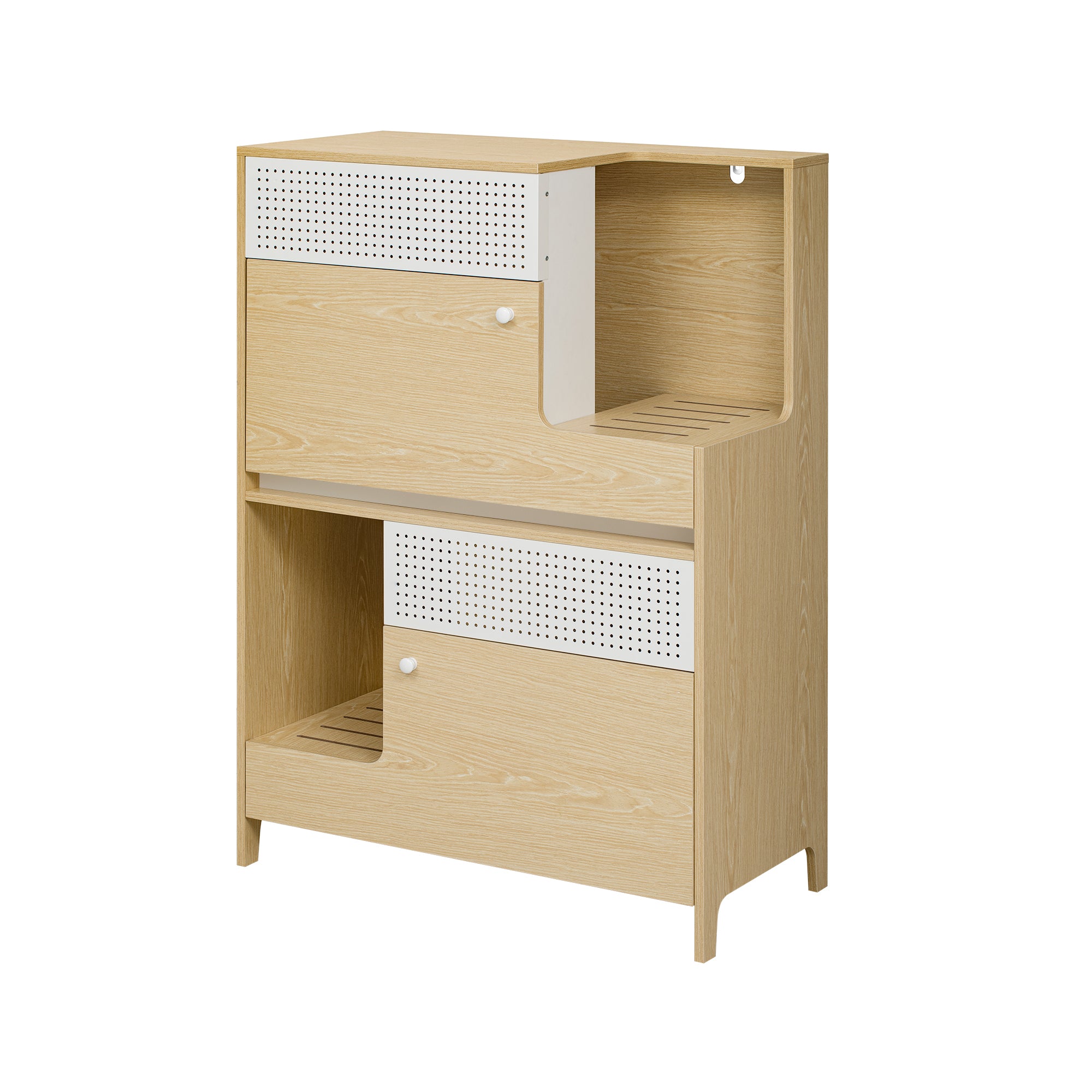 Multi-use Natural Cat Litter Box with Flip-down Door