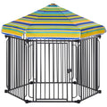 48" x 41" Heavy-Duty Metal Dog Playpen with Roof & Locking Door
