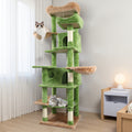 68in Tall Multi-Level Green Cat Tree with Hammocks & Scratching Posts