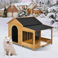 60.2' Large Outdoor Dog House with Insulated Liner & Porch