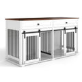63'' Large Dog Crate Furniture for Two Dogs with Drawers