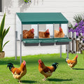 3-Hole Chicken Nesting Box with Legs and Lid Cover