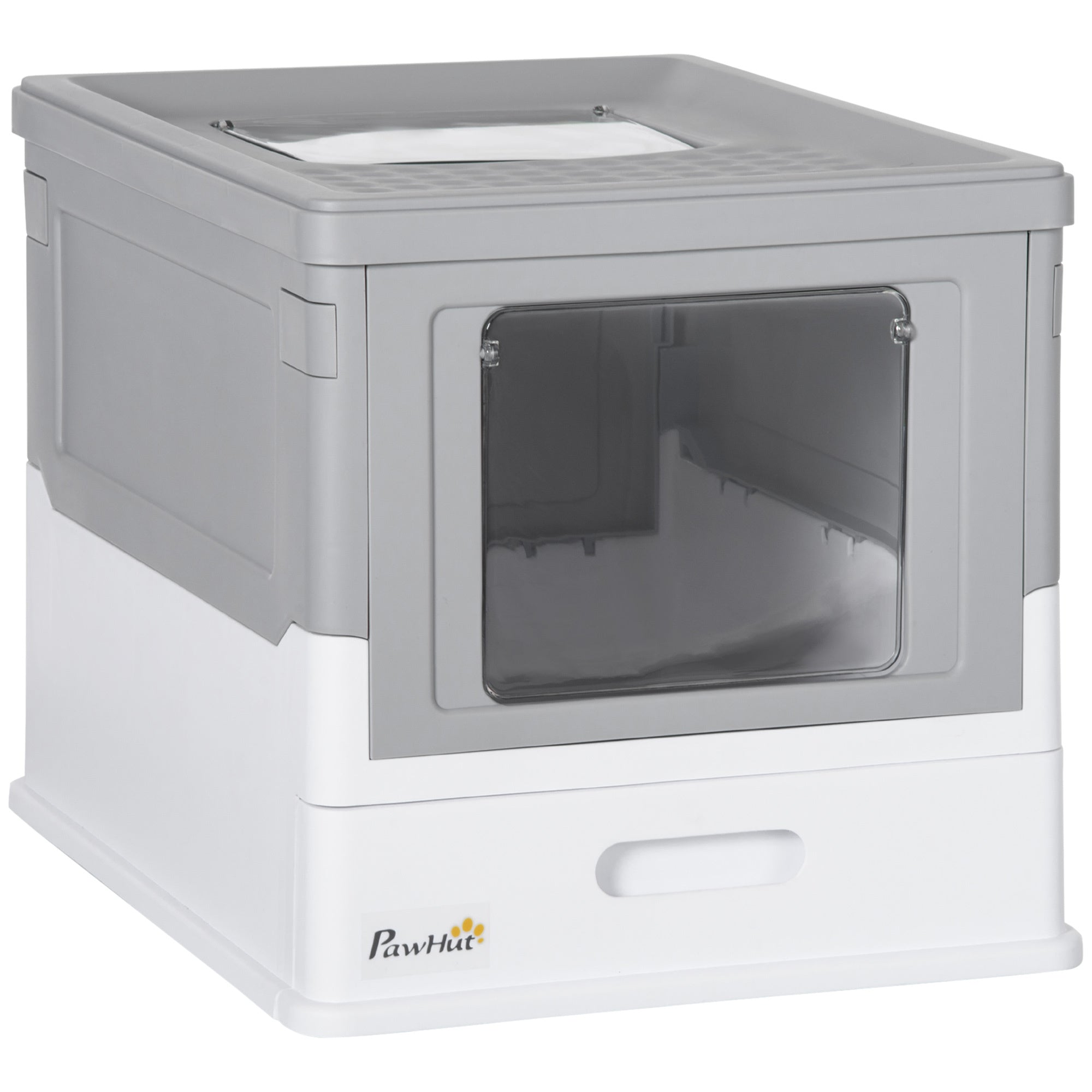 Fully Enclosed Cat Litter Box with Scoop and Drawer Tray