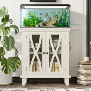 20 Gallon Fish Tank Stand with Power Outlets and Storage