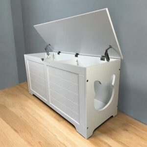 39.4' Top Open Cat Litter Box Enclosure and Washroom