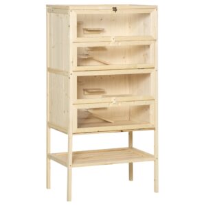 5-Tier Wooden Hamster Cage with Openable Top and Storage