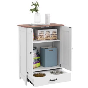 Dog Feeding Station with Food Storage and Hidden Bowls