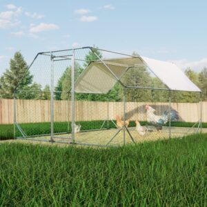 10x13 ft Galvanized Large Metal Walk-in Chicken Coop Cage