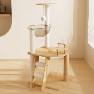 41.3' Modern Cat Tower with Scratching Posts and Hammock